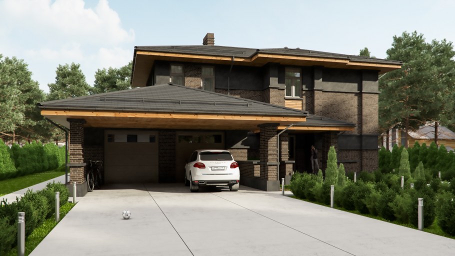 Проекты современных домов и коттеджей в стиле Райт