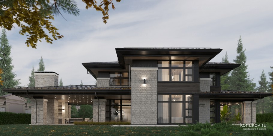 Дом в стиле Райта от Yunakov Architecture Design