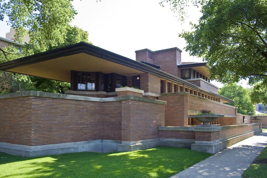 Дома из кирпича в стиле Райта