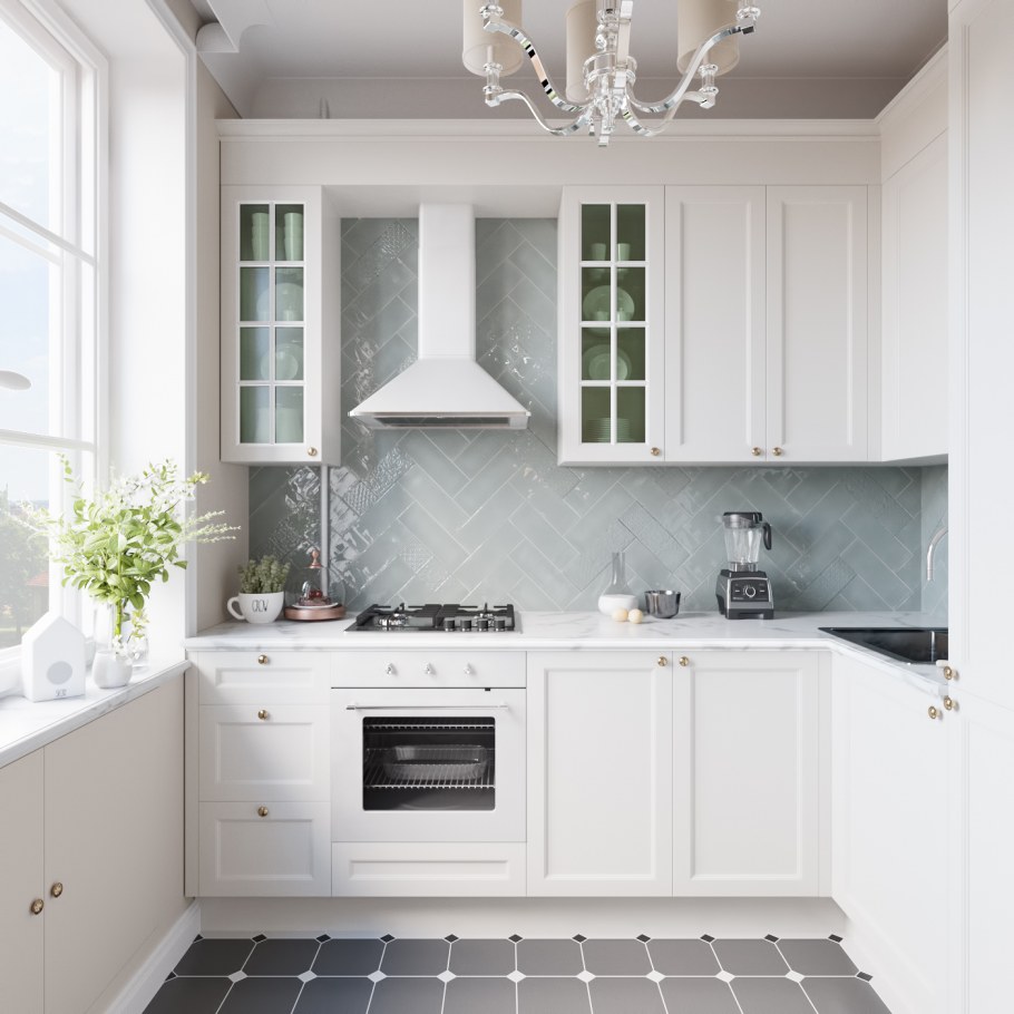 Кухня икеа Будбин белая 2,6м