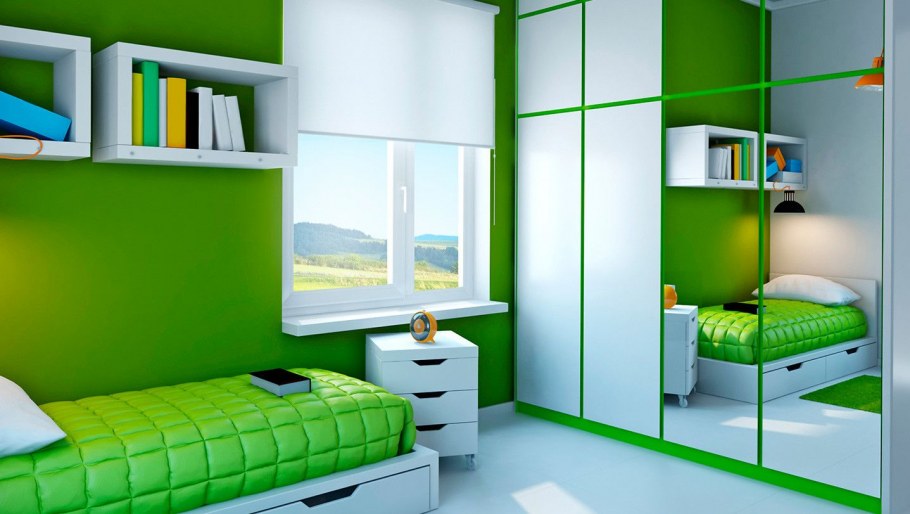 Комната первоклассника зеленый