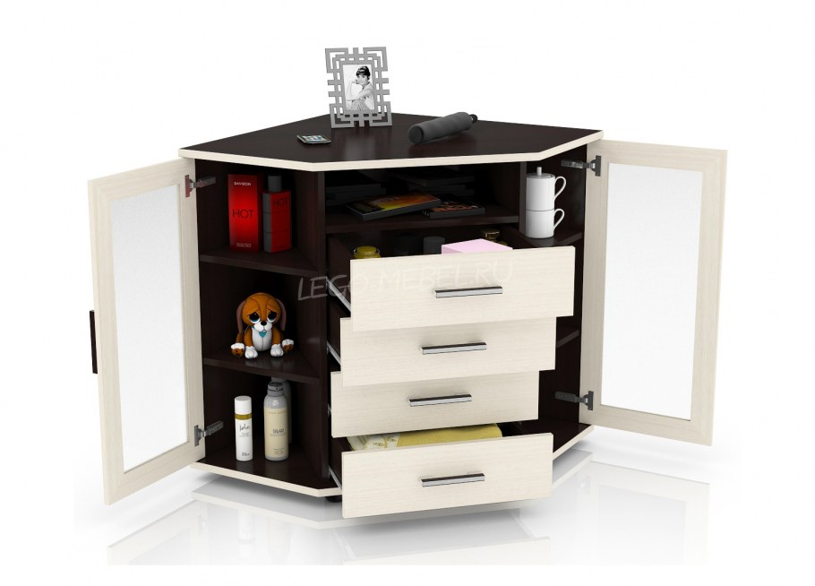 Угловой комод высокий для вещей