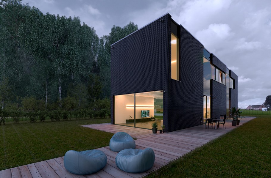 Визуализация современного дома