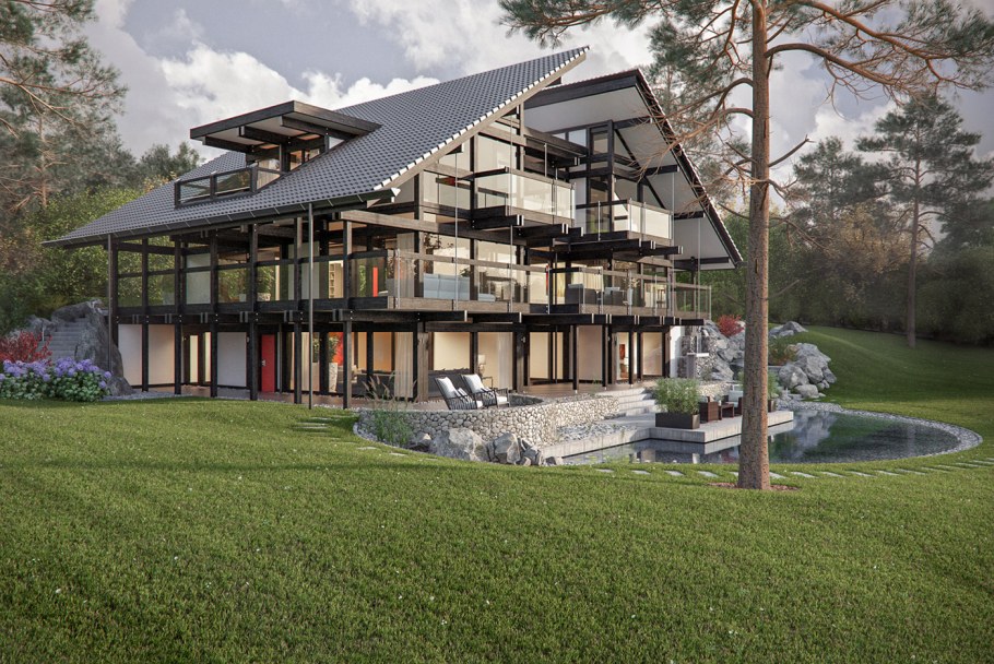 Рендер загородного дома