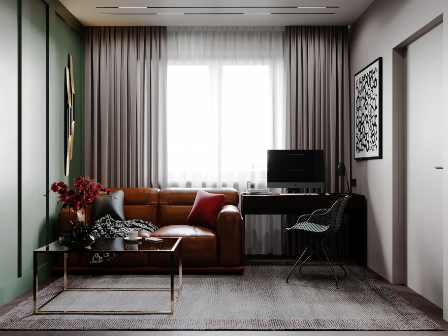 Интерьер кабинета 10 кв.м