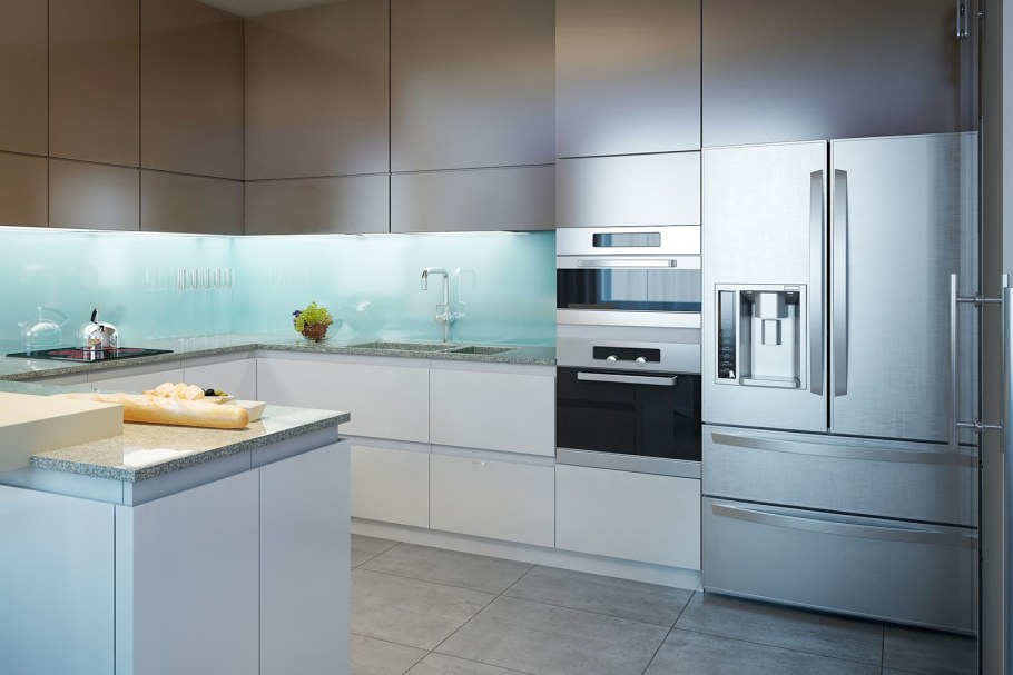 Современные кухни с интегрированными ручками