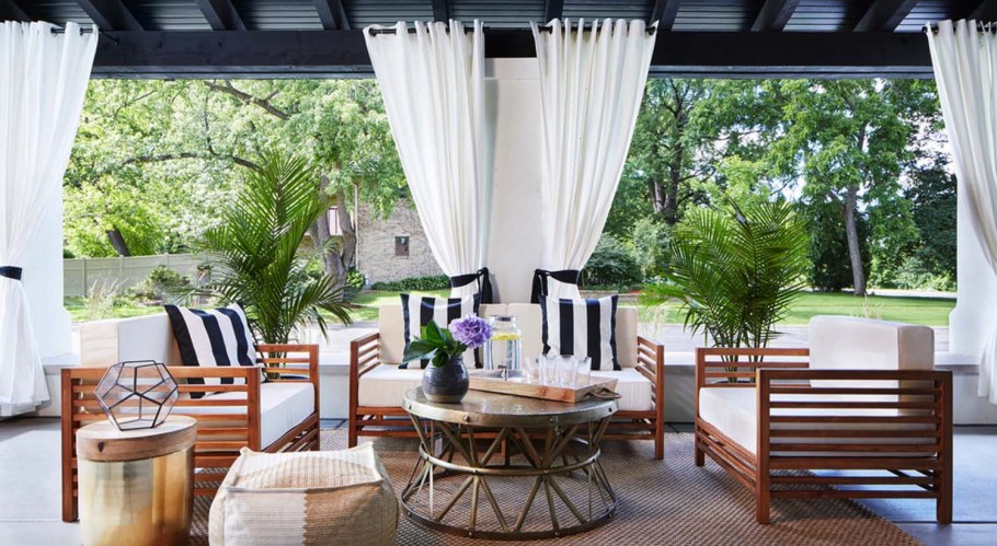 Шторы в стиле кафе на террасу