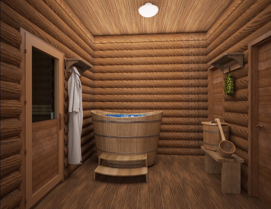 Отделка моечной в бане