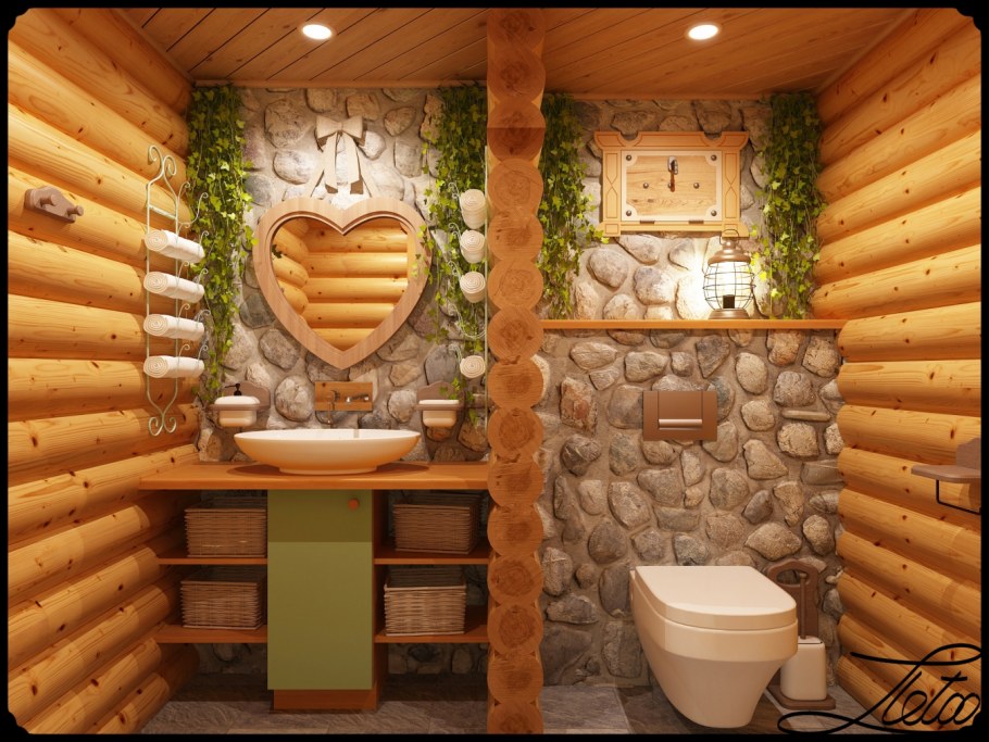 Декор бани внутри
