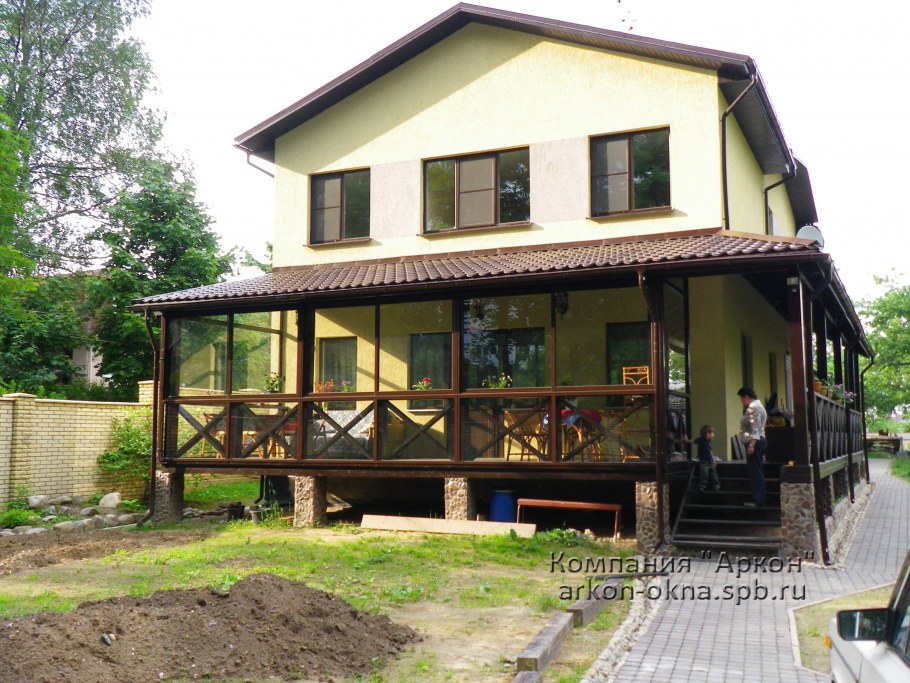 Открытая веранда пристроенная