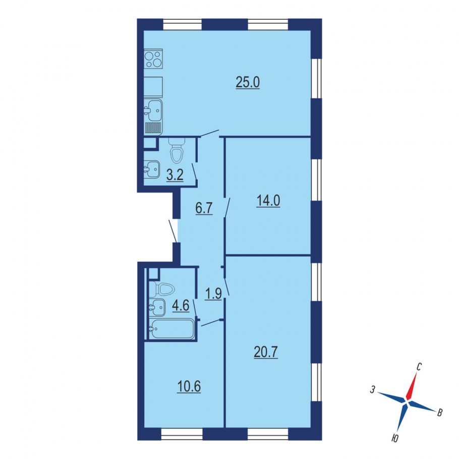 Ленинградский проект квартир ванная
