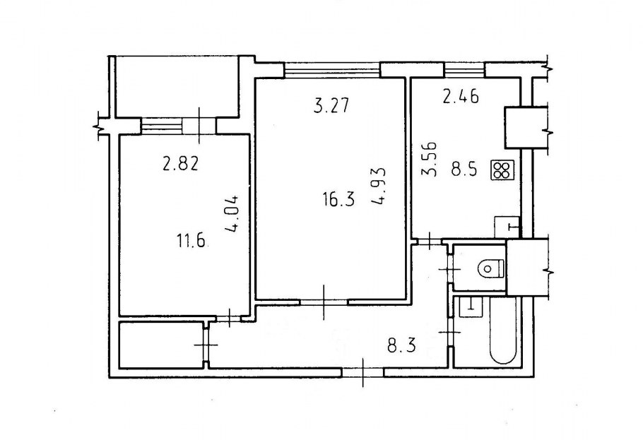 Ленинградский проект квартир ванная