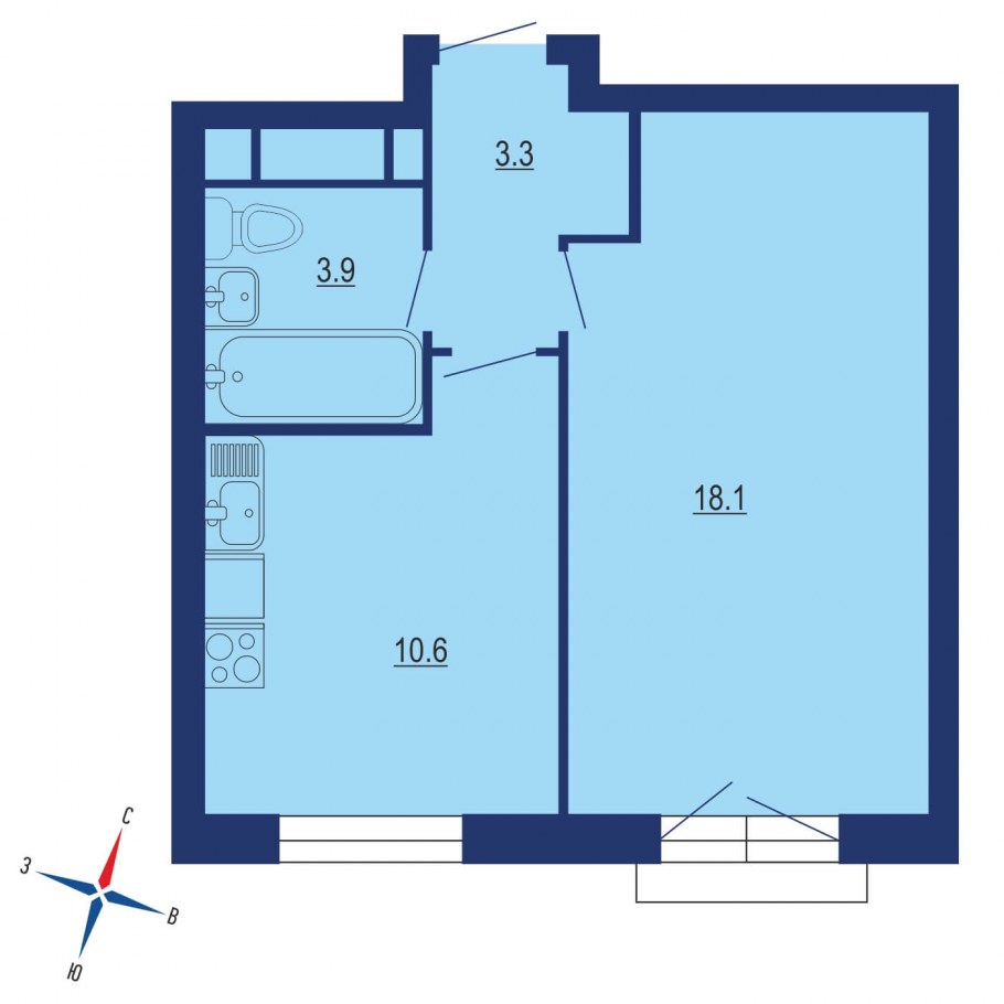 Ленинградский проект квартир ванная