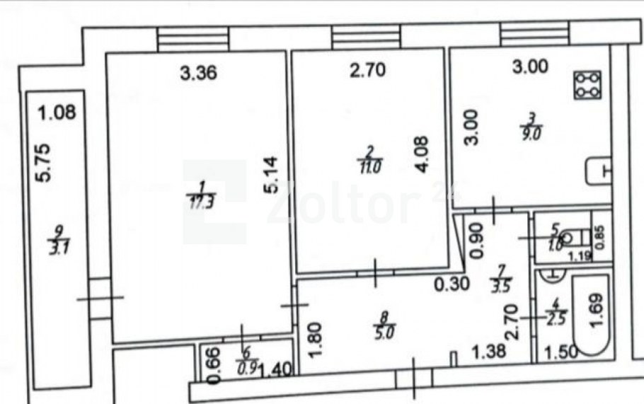 Ленинградский проект квартир ванная