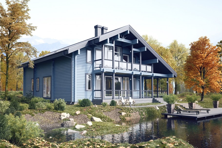 Полноценный двухэтажный дом из бруса