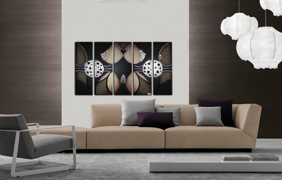 Зеленое панно в интерьере