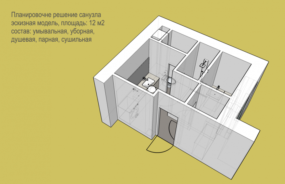 Туалет и ванна в стиле лофт