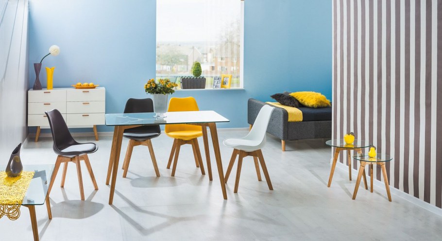 Кухня лофт желтый стул