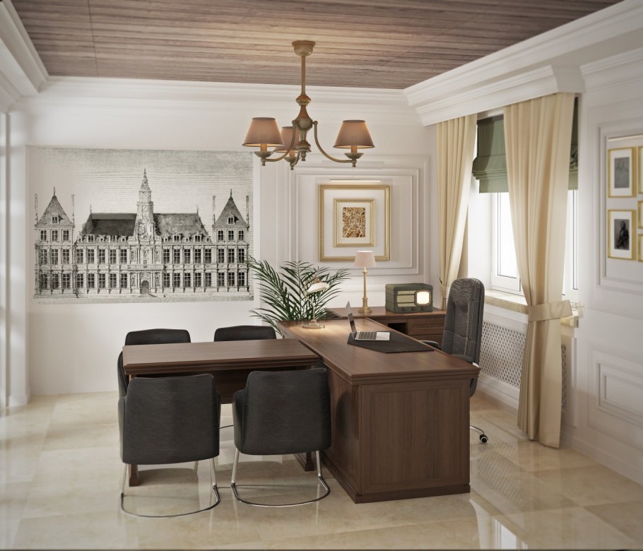 Интерьер небольшого кабинета руководителя