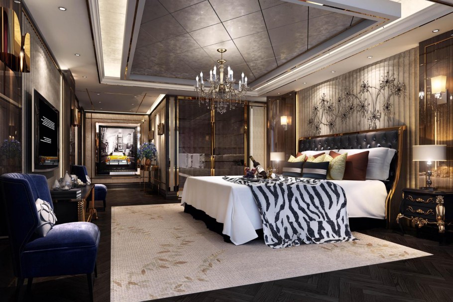 Интерьер современный с элементами прямолинейности