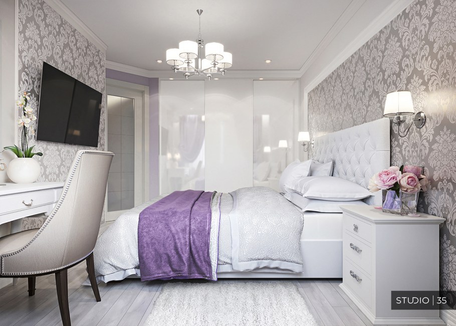 Спальня в весёлых тонах