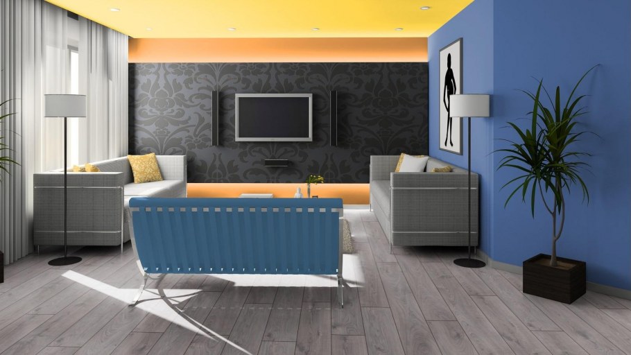 Ламинат под серые стены