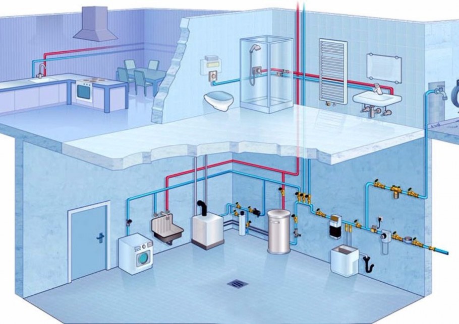 Схема водоснабжения частного двухэтажного