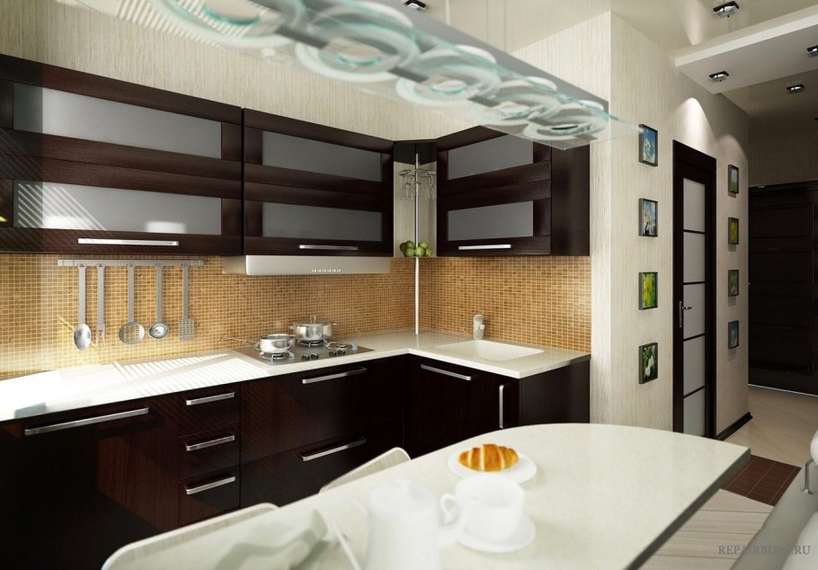 Кухня в однушке в современном стиле