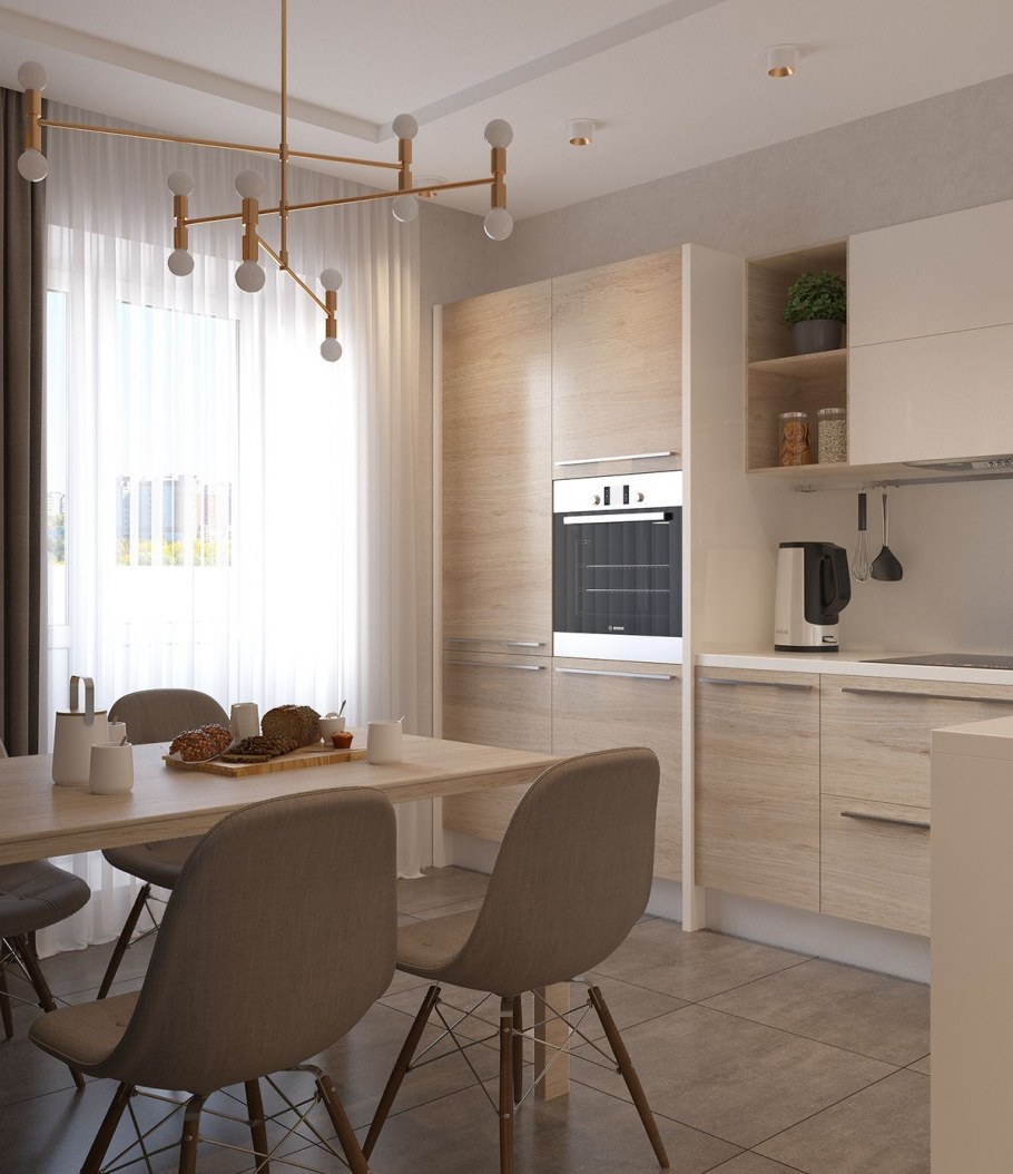 Кухня студия хрущевка белая