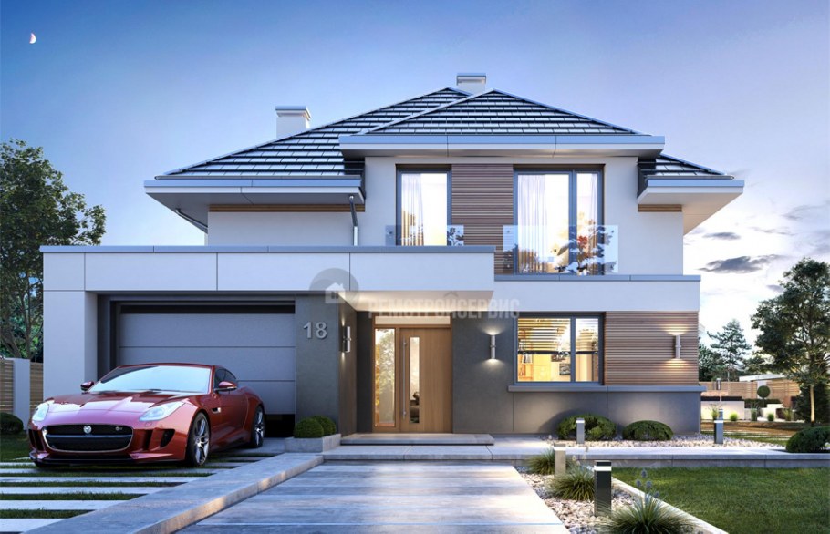 Дизайнерский дом с гаражом