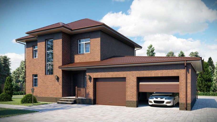 Двухэтажный дом с гаражом