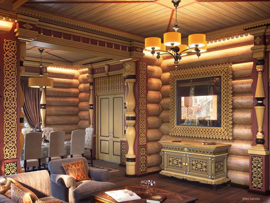 Русский стиль в интерьере