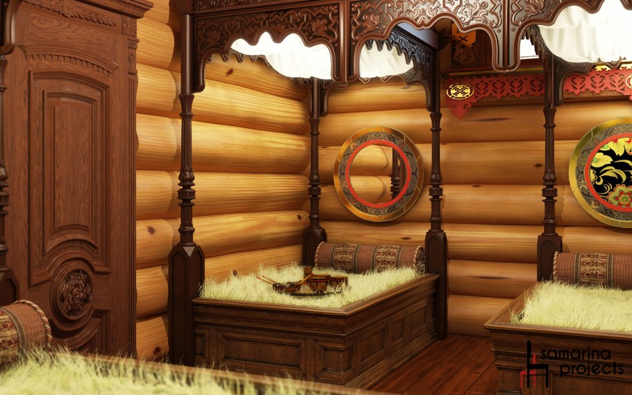 Шторы в стиле русской избы