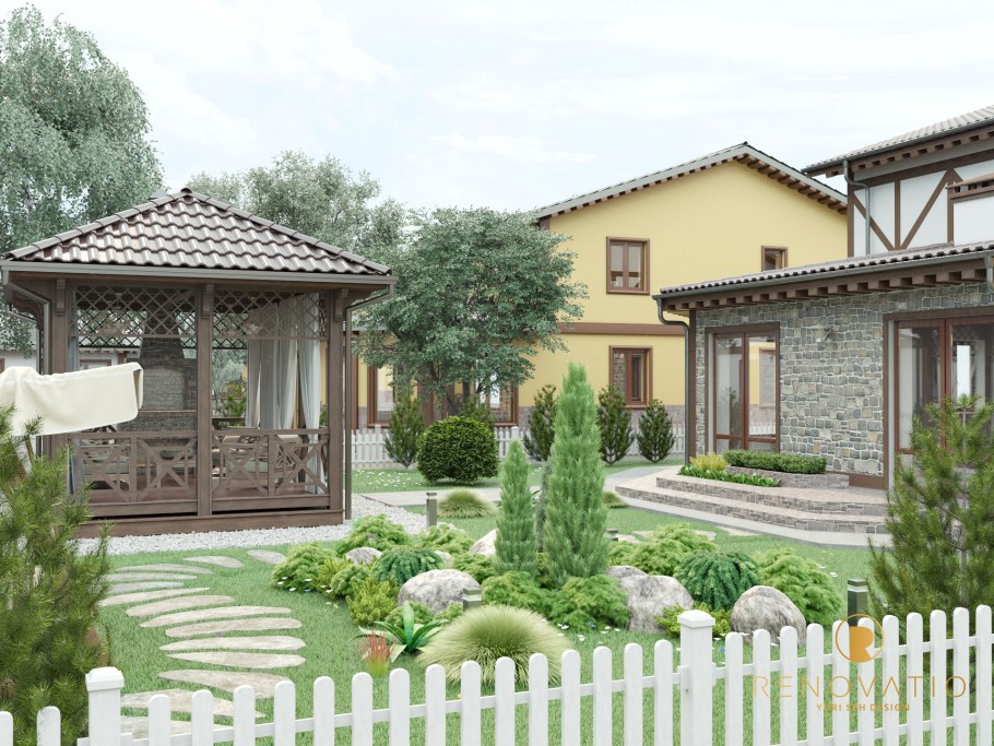 Благоустройство территории в стиле Шале