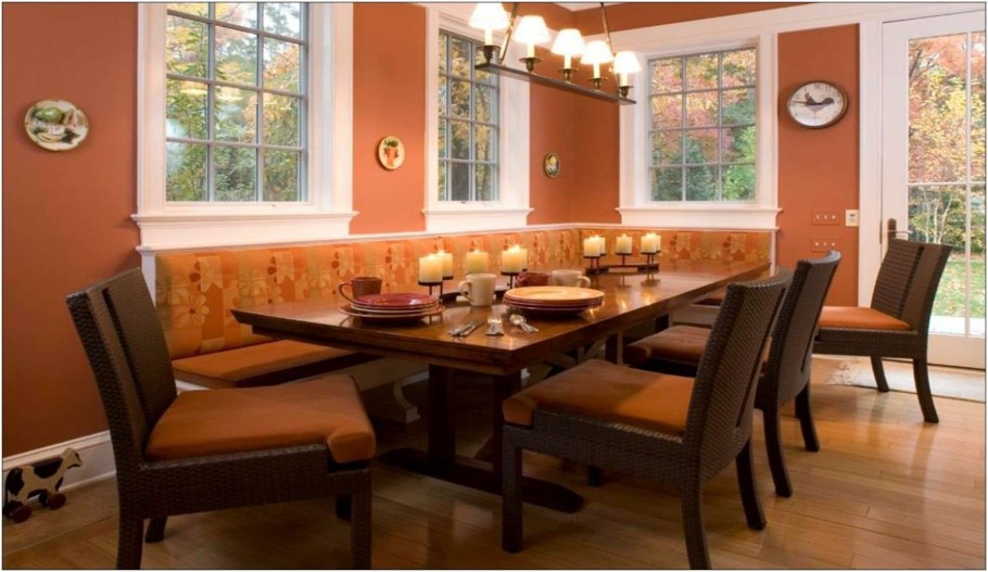 Терракотовые стены на кухне