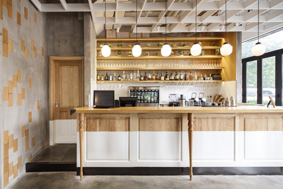 Интерьер кофейни барной стойки