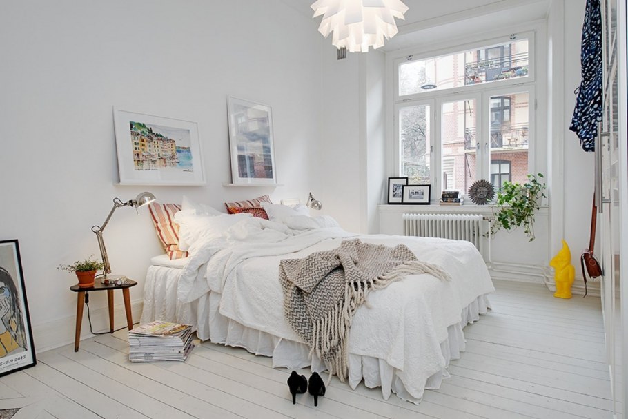 Белая спальня Сканди