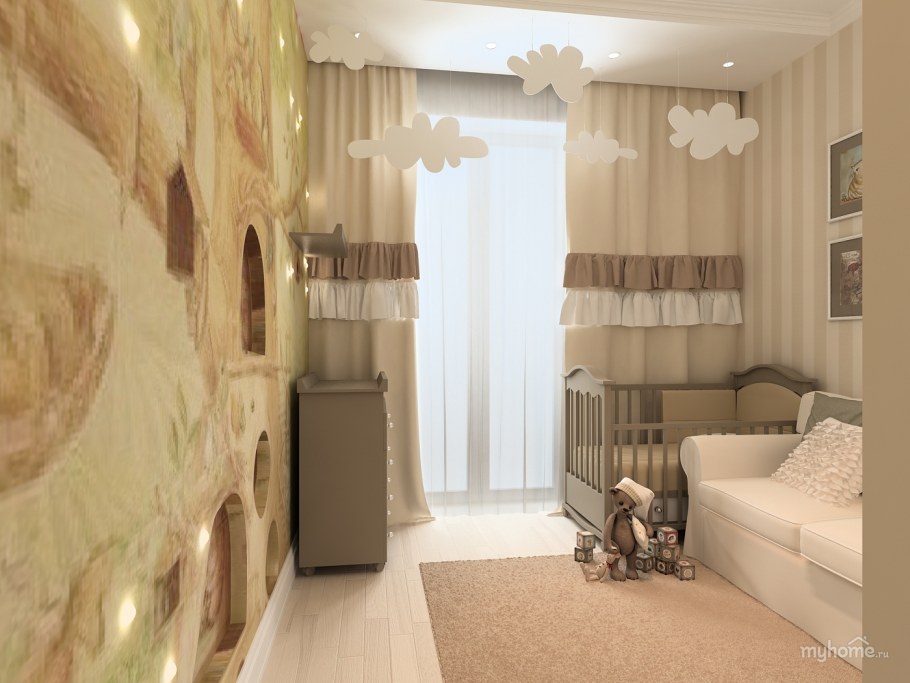 Интерьер комнаты для молодой семьи