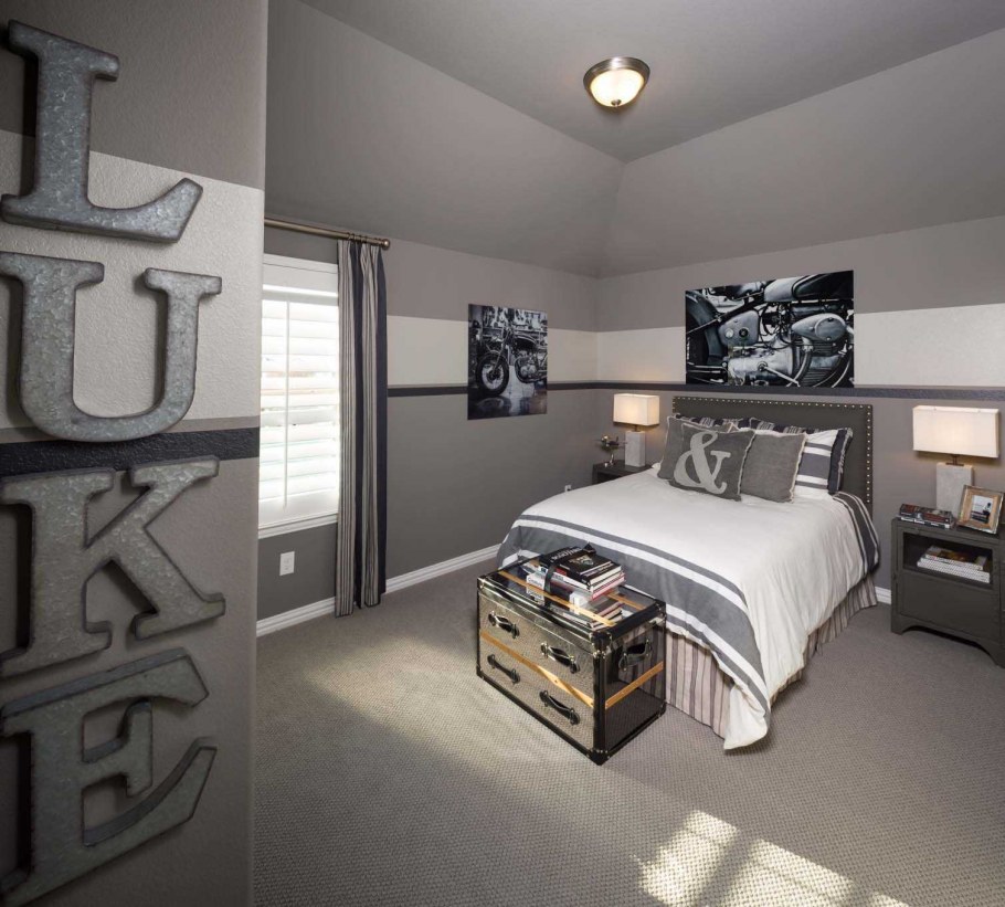 Спальня для подростка в серых тонах