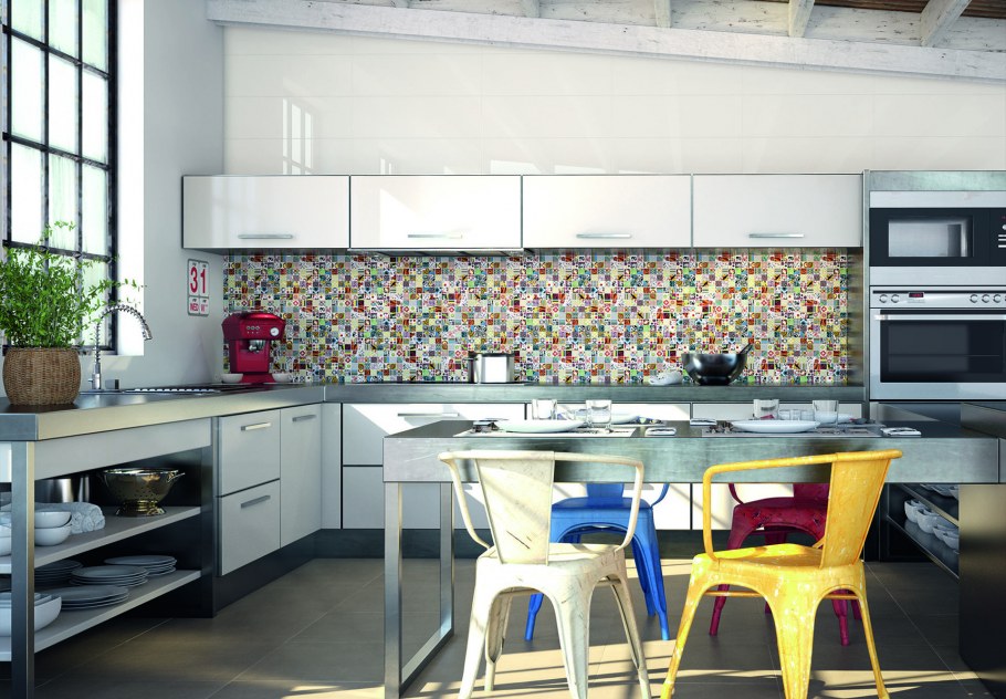 Фартук пэчворк на кухне