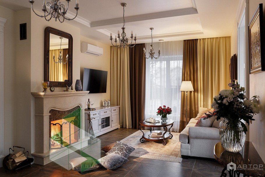 Маленькие гостинные с камином