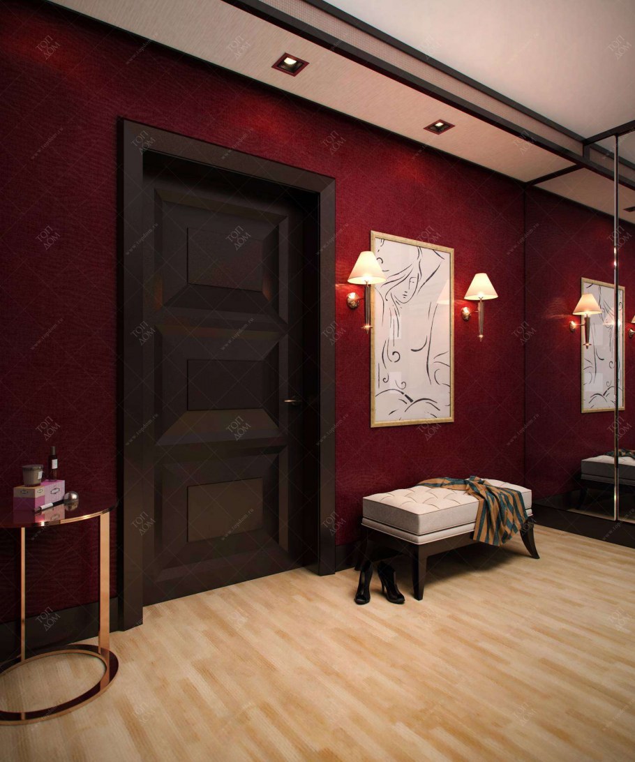 Коридор вбардовом цвете