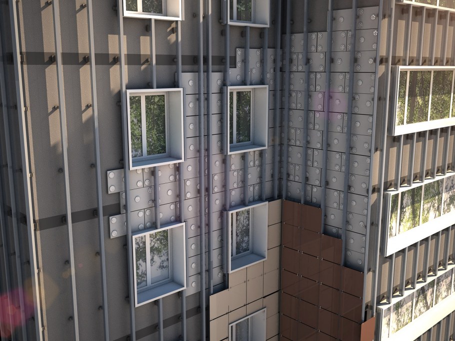 Фасад дома из гибкого кирпича