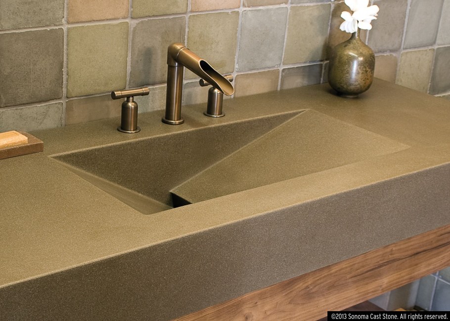 Монолитная раковина из искусственного камня