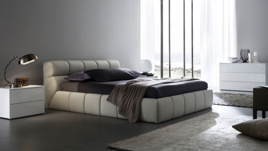 Кровать Лаго серый велюр