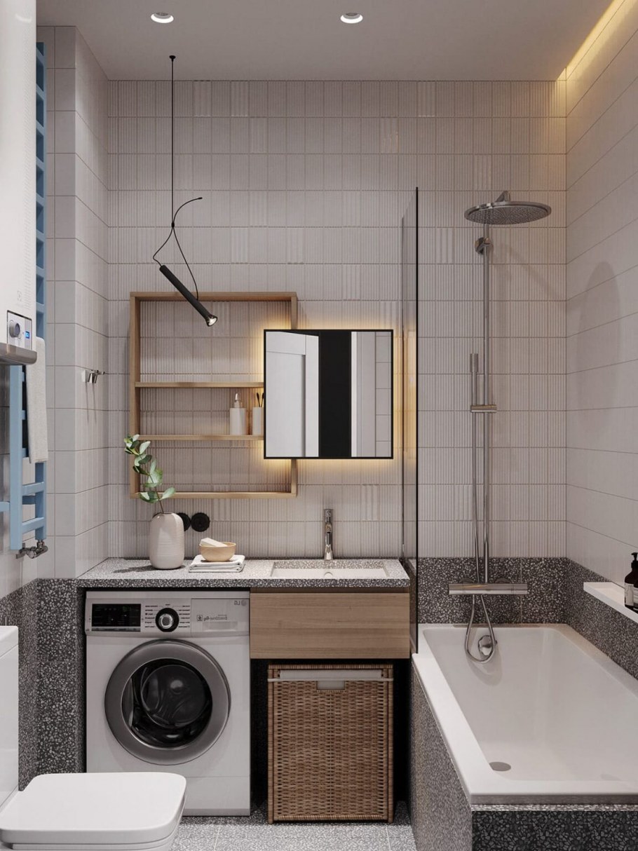 Ванна в скандинавском стиле в хрущевке