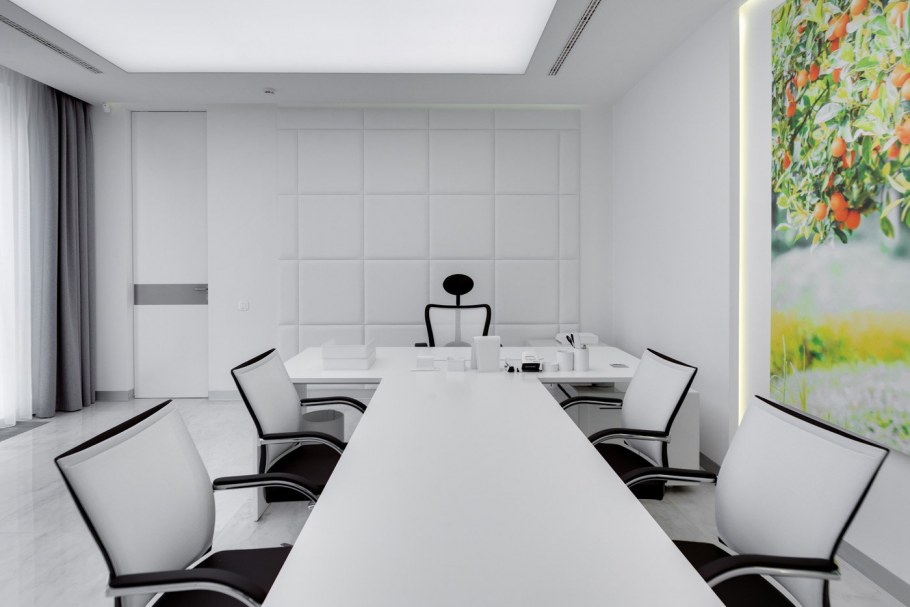 Офис в белых тонах