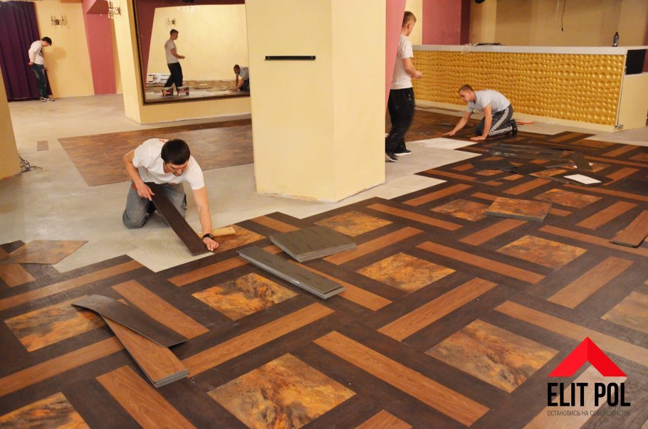 Укладка плитки ПВХ