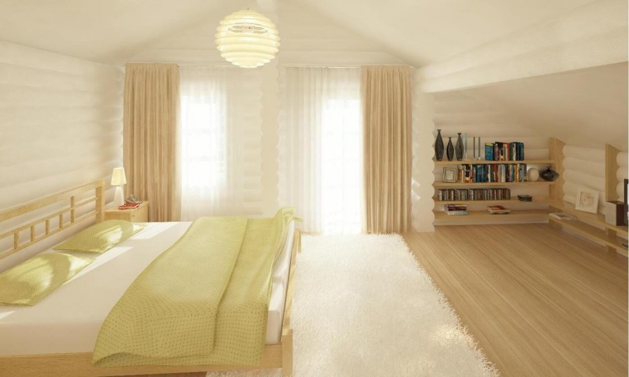 Светлая спальня в частном доме