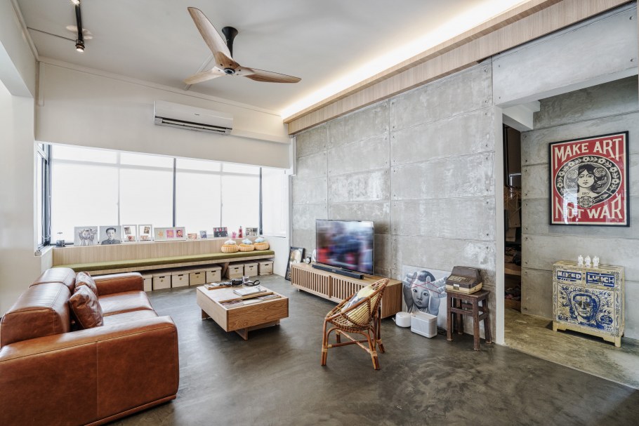 Гранж и Модерн бистро интерьер светло бетон